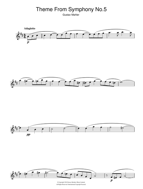 Adagietto (from Symphony No. 5, 4th Movement) - Gustav Mahler (Alto Sax Solo)