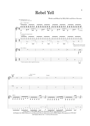 Rebel yell – Billy Idol Sheet Music with Chords for Guitar Rebel yell – Billy Idol Sheet Music with Chords for Guitar