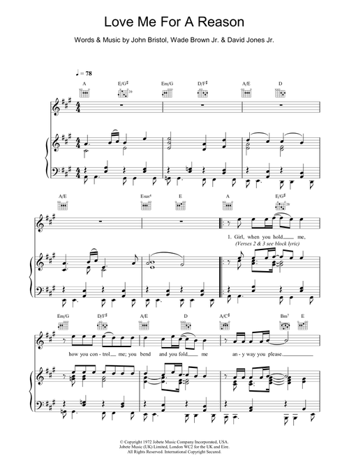 Love Me For A Reason - Boyzone (Piano-Vocal-Guitar (Piano Accompaniment))