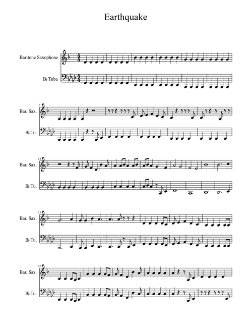 Earthquake (Bari Sax/Tuba Duet)