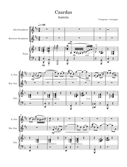 Czardas, saxophone duet