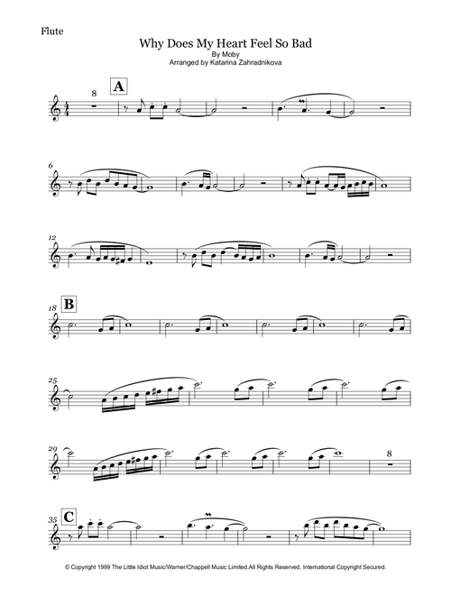 Why Does My Heart Feel So Bad? (Arr. Katarina Zahradnikova) - Moby (Flute Solo)