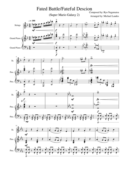 Fated Battle/Fateful Decision (Final Boss) - Super Mario Galaxy 2 (Strings, and Piano)