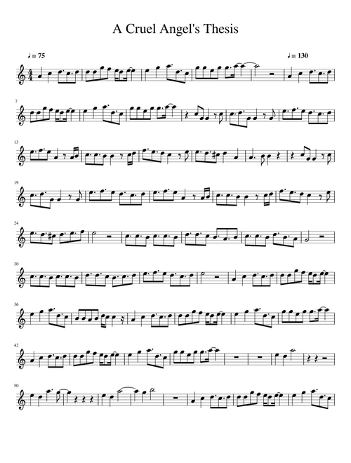 A Cruel Angel's Thesis (Saxophone Solo)