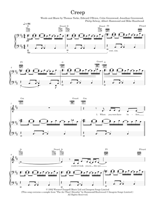 Creep - Scala & Kolacny Brothers (Piano-Voice)
