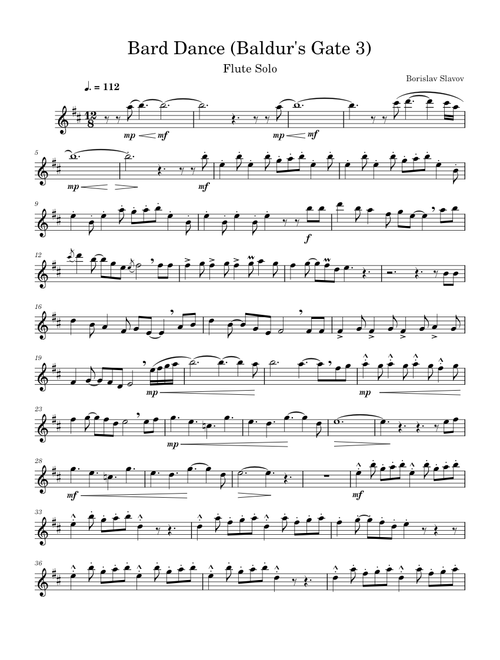 Bard Dance – Borislav Slavov Bard Dance (Baldur's Gate 3) - Flute Solo