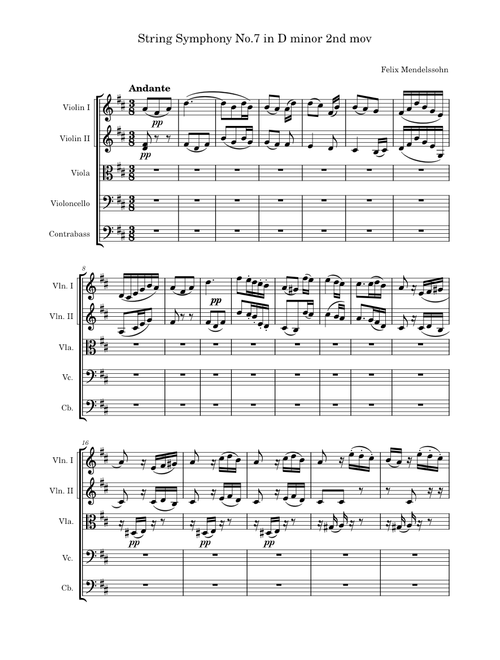 String Symphony No.7 in D minor, MWV N 7 2nd Mov