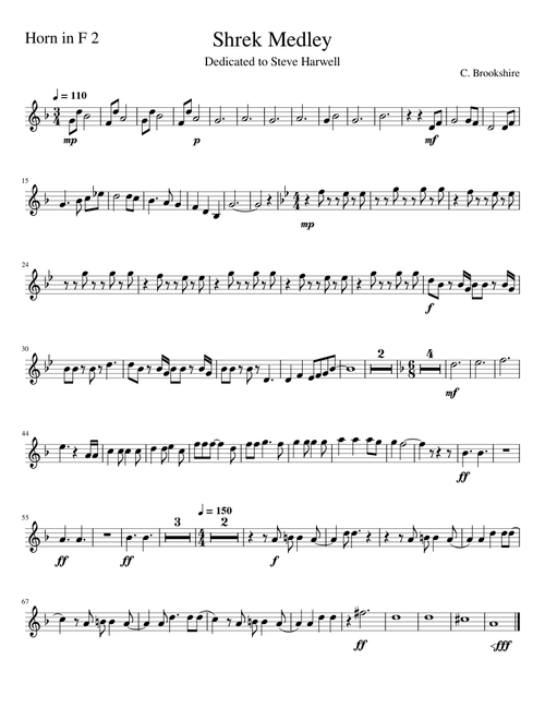 Shrek – Dreamworks Shrek Medley - Horn in F 2
