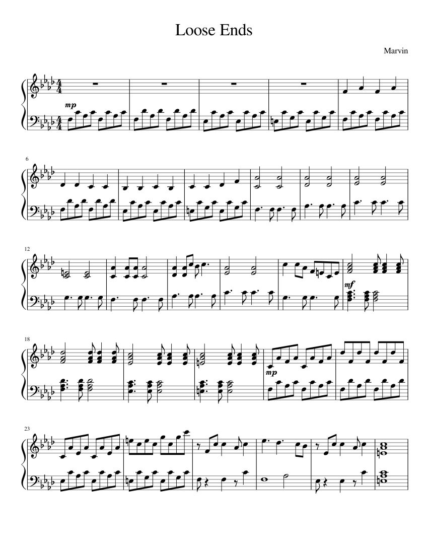 Loose Ends Sheet Music for Piano (Solo)