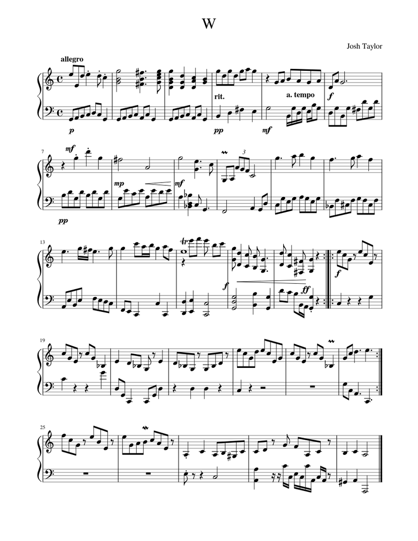 allegro in C Sheet music for Piano (Solo) | Musescore.com