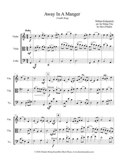 Away In A Manger (Cradle Song) for String Trio (Arr. Dave Prudon) - William Kirkpatrick (String Ensemble)