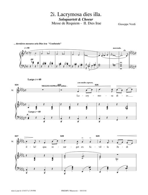 Messa da Requiem, II. Dies Irea (Lacrymosa) - Giuseppe Verdi