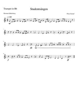 Studentsång Sheet Music for Tenor, Bass voice (SATB) | MuseScore.com