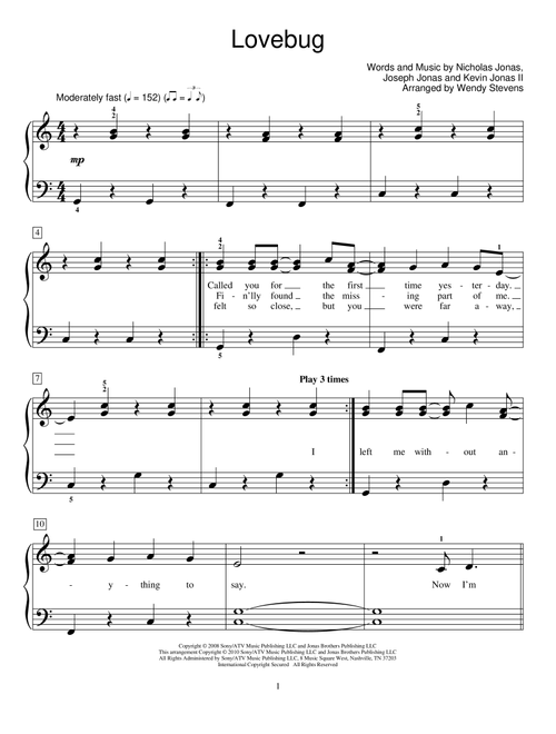 Lovebug (Arr. Wendy Stevens) - Jonas Brothers, Hal Leonard Student Piano Library (Educational Piano)