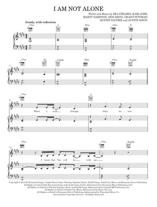 I am not alone - Kari Jobe (Piano-Vocal-Guitar)