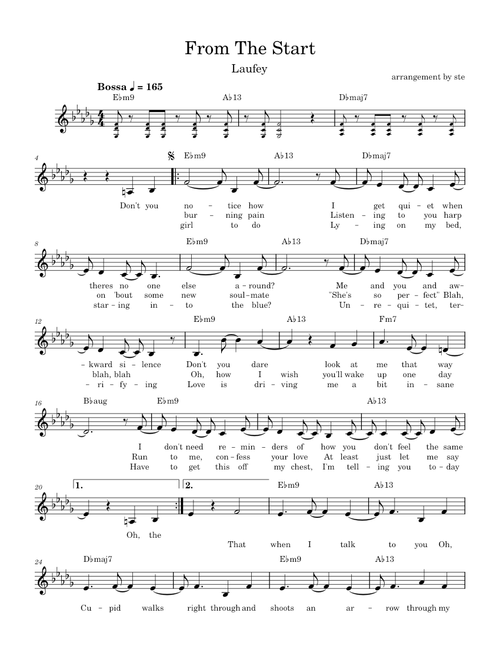 From The Start - Laufey [Lead sheet]