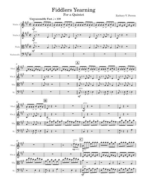 Fiddlers Yearning (Quartet) – Solo Composing