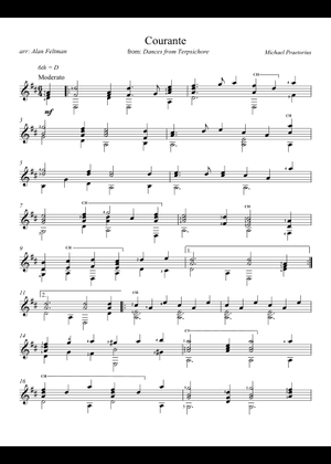 1571 - 1621) Michael Praetorius - Courante, TMA 58 Sheet Music for