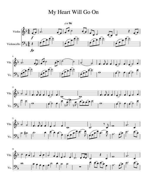 My Heart Will Go On Cello and Violin