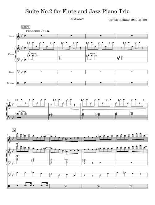 Suite No. 2 for Flute and Jazz Piano Trio - Claude Bolling