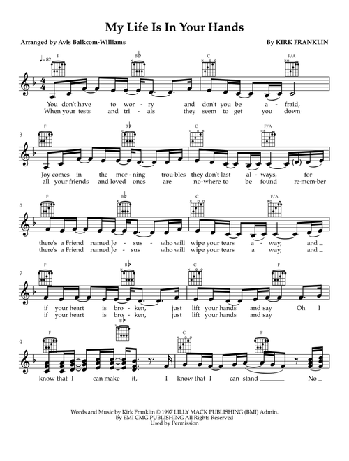 My Life Is In Your Hands (Arr. Avis Balkcom-Williams) - God's Property (Lead Sheet - Fake Book)
