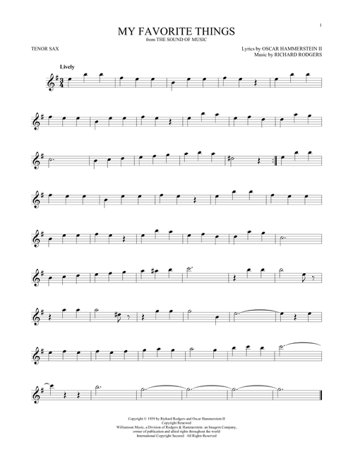 My Favorite Things (from The Sound Of Music) - Julie Andrews (Tenor Sax Solo)