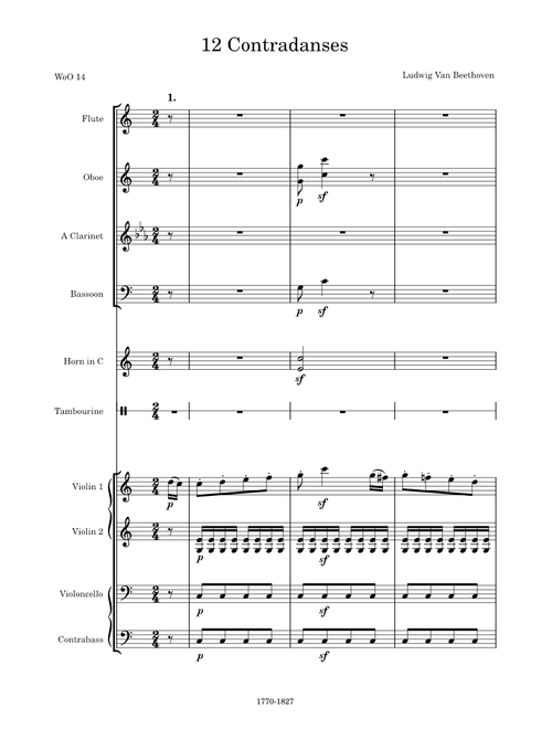 12 Contradanses, WoO 14 – Ludwig van Beethoven