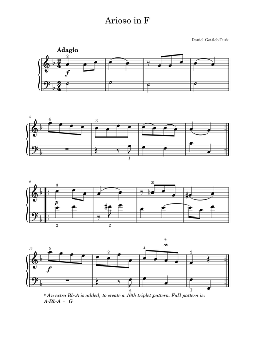 Arioso – Daniel Gottlob Türk Arioso in F Major – Daniel Gottlob Türk