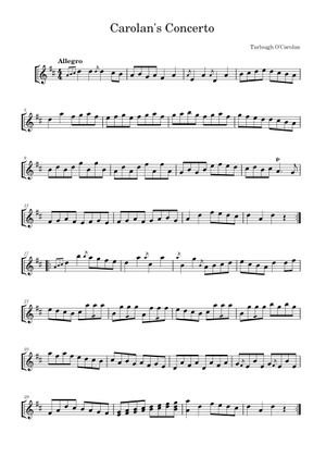 Carolan's Concerto - Turlough O'Carolan Sheet Music with Chords