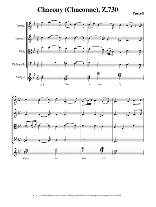 Purcell Chacony in G Minor Z730