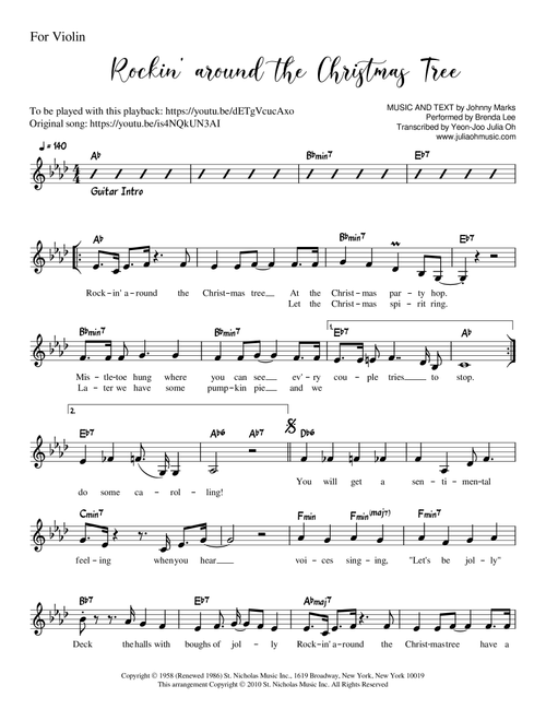 Rockin' Around The Christmas Tree (Arr. Julia Yeon-Joo Oh) - Toby Keith, LeAnn Rimes (Violin Solo)
