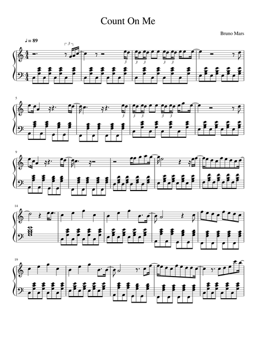 Bruno Mars - Count On Me | EASY Piano Tutorial