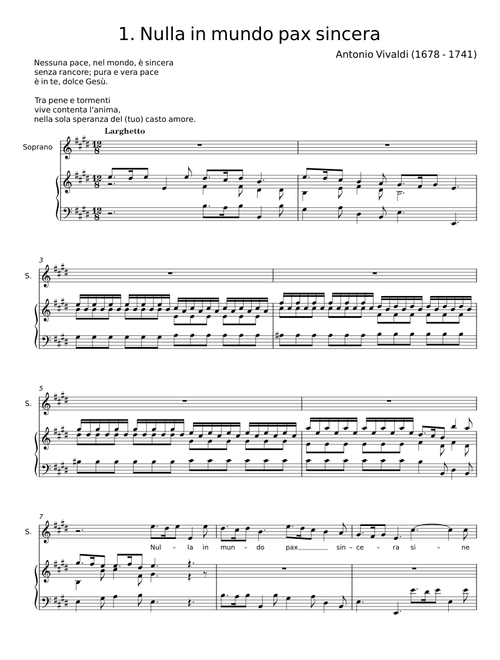 Nulla in mundo pax sincera, RV 630 - Antonio Vivaldi
