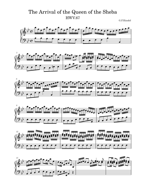 The Arrival of the Queen of the Sheba, HWV.67 – G.F.Händel