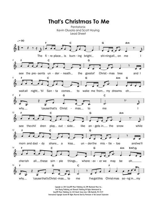 That's Christmas to Me (Arr. Charles Lee) - Pentatonix (Piano Vocal)