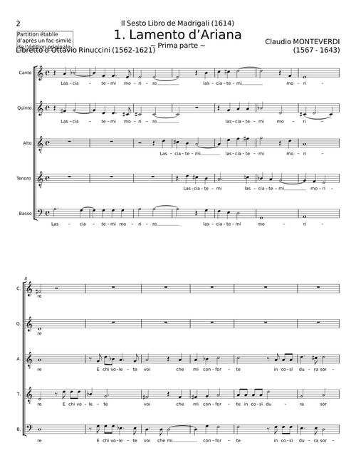 Lamento d'Arianna, SV 107 - Claudio Monteverdi