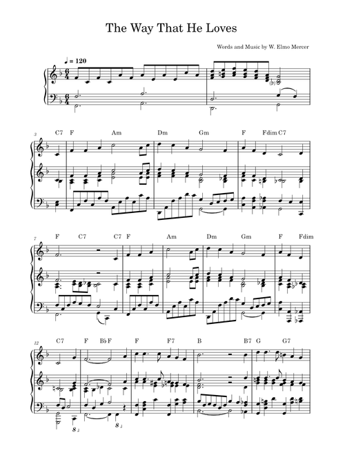 The Way That He Loves – W Elmo Mercer .mscz