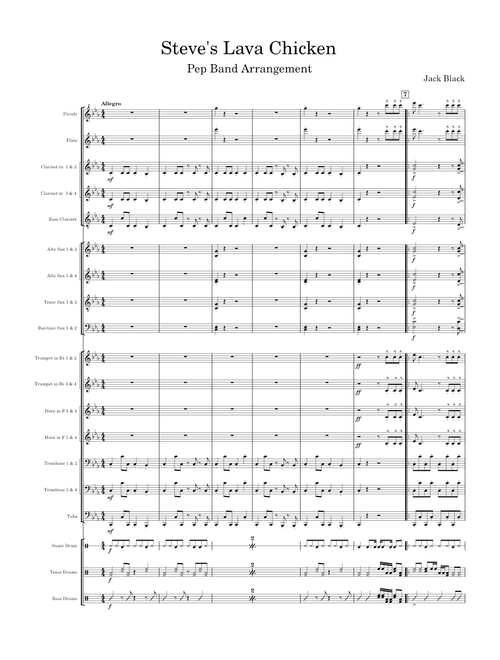 Jack Black - Steve's Lava Chicken [Pep Band Arrangement]