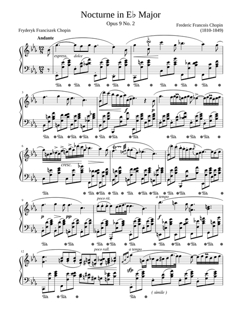 F. Chopin Nocturne Op.9 No.2 in E Flat Major