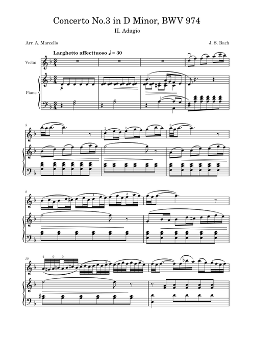 Concerto in D minor, BWV 974 – Johann Sebastian Bach