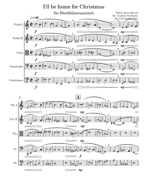 Ill be home for Christmas - String Quintet