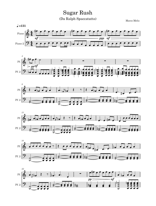 Sugar Rush arrangement (from Wreck-It Ralph)