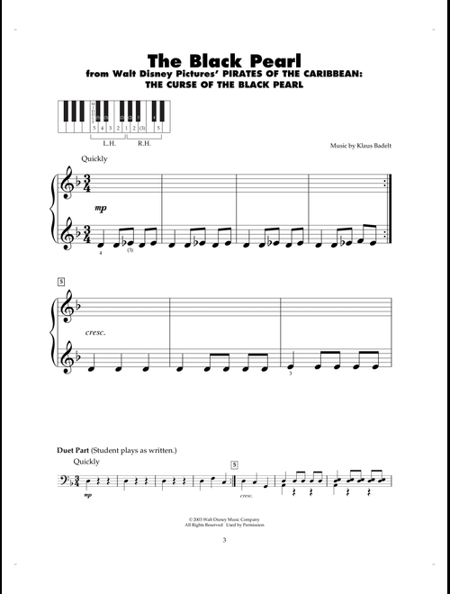 The Black Pearl (from Pirates Of The Caribbean: The Curse of the Black Pearl) - Klaus Badelt (5-Finger Piano)