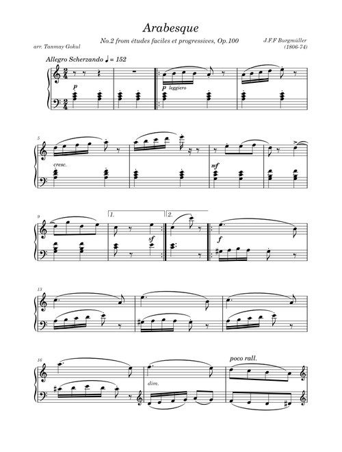 Arabesque, Op. 100, No. 2 – Friedrich Burgmüller