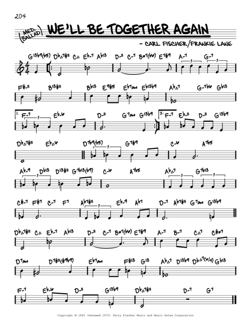 We'll Be Together Again (arr. David Hazeltine) - Carl Fischer, Frankie Laine (Real Book - Enhanced Chords)