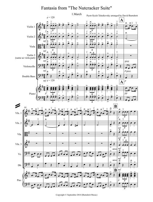 Fantasia from "The Nutcracker Suite" March for String Orchestra (Arr. David Burndrett) - Pyotr Ilyich Tchaikovsky (String Quartet)
