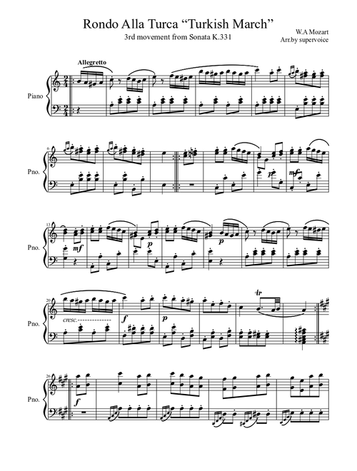Rondo Alla Turca “Turkish March”