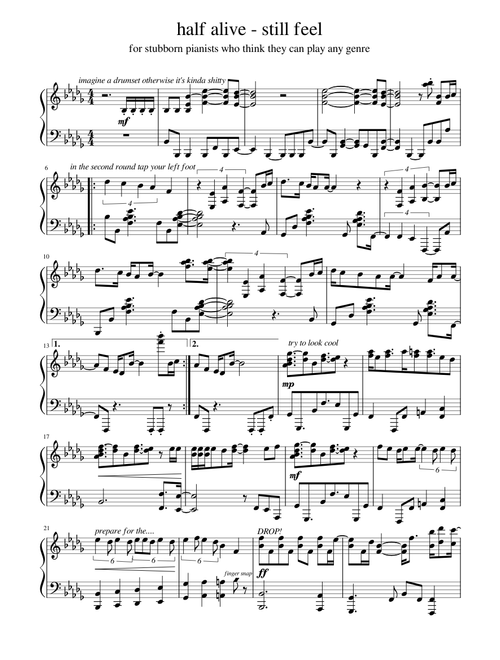 half alive - still feel (piano arr. by Ari)