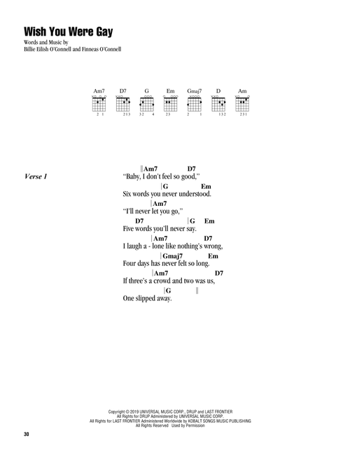wish you were gay - Billie Eilish (Guitar Chords-Lyrics)