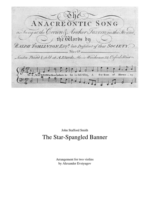 The Star-Spangled Banner — John Stafford Smith (easy violin duet)
